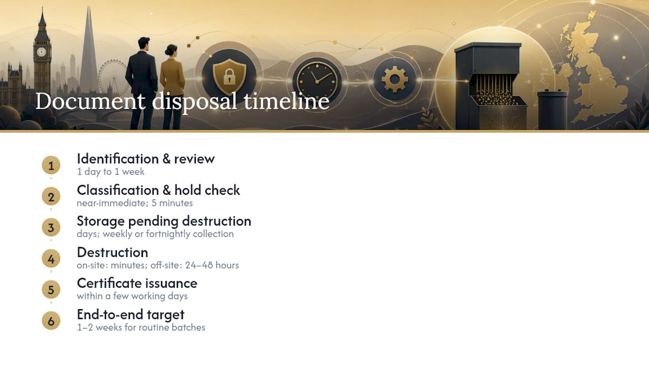 GDPR document disposal timeline from review to certification