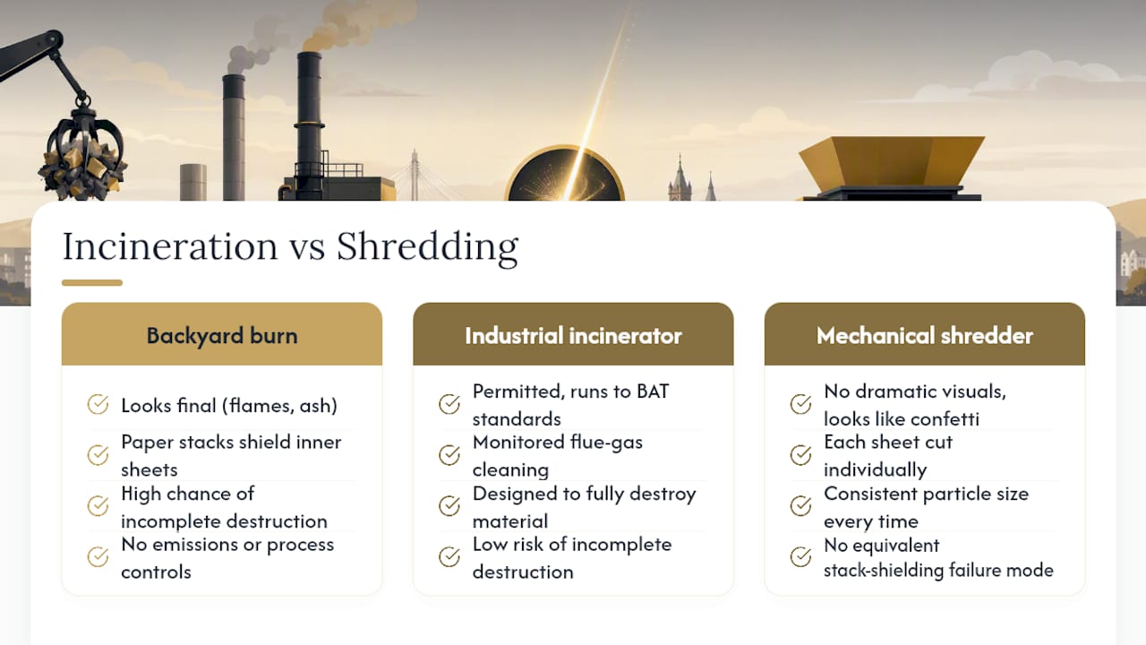Why the "just burn it" advice keeps circulating, and why it's wrong — overview diagram